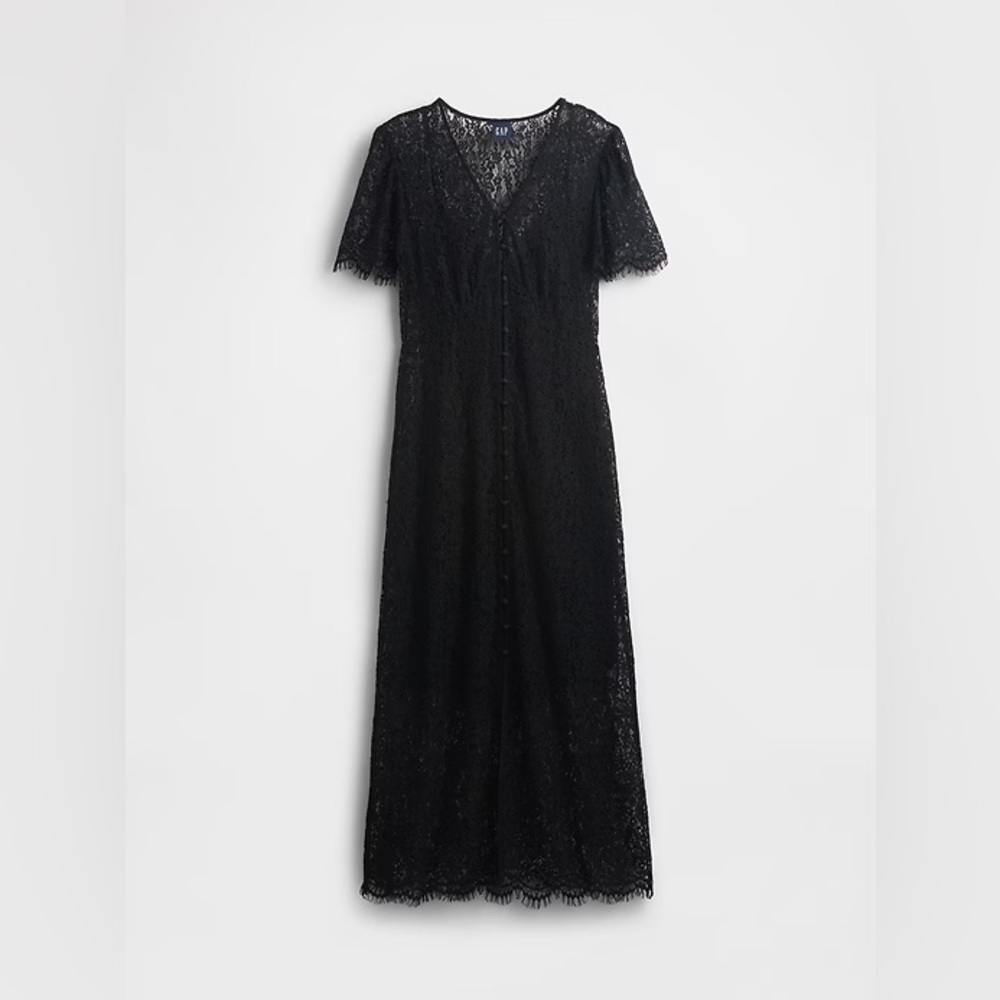 GAP Black Lace Midi Dress
